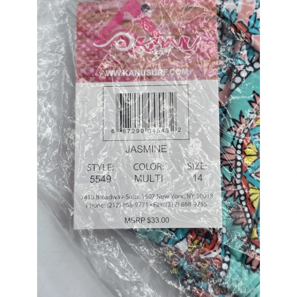 Kanu‎ Surf Girls' Jasmine Beach Sport Halter One Piece Swimsuit, Multi Sz 14